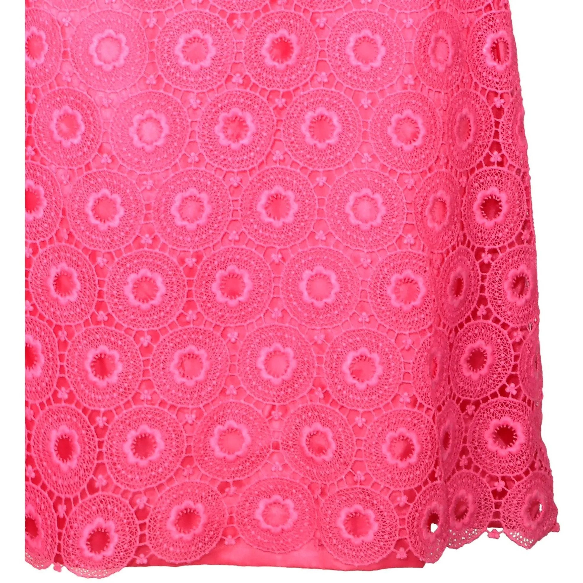 1960s Cerise Pink Crochet Dress by Janet Cotton