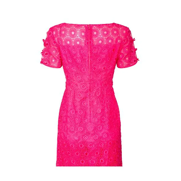 1960s Cerise Pink Crochet Dress by Janet Cotton