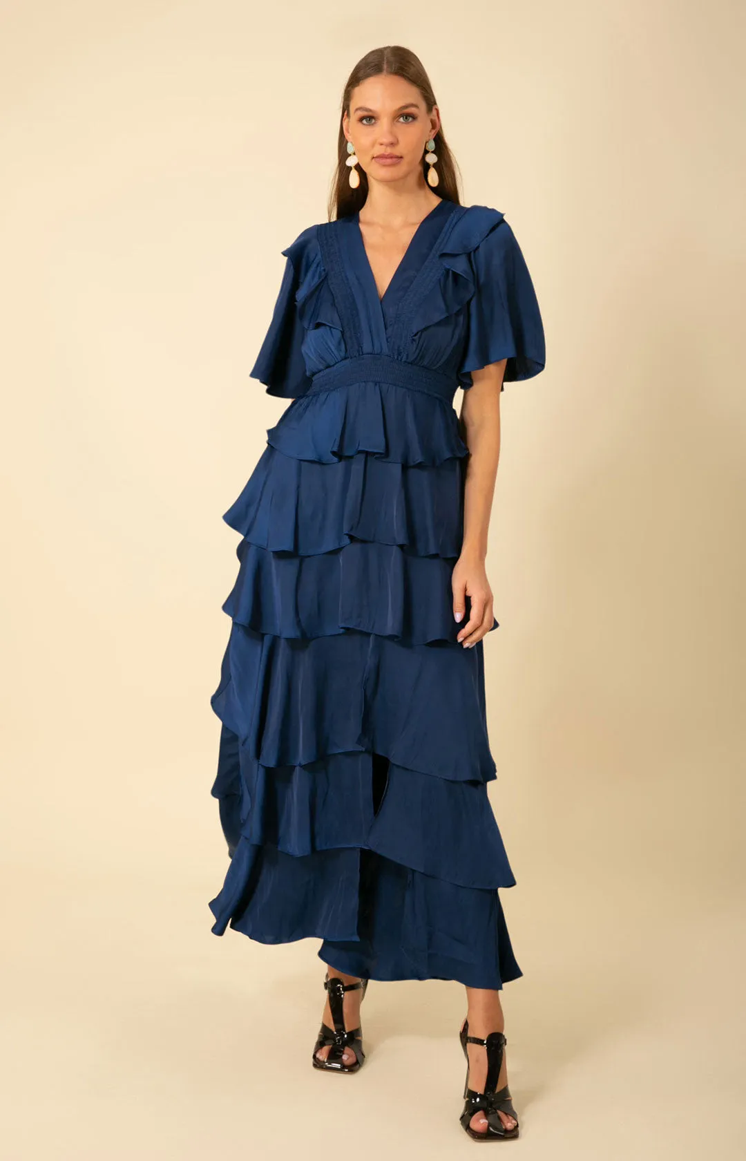 Ainsley Solid Tiered Dress