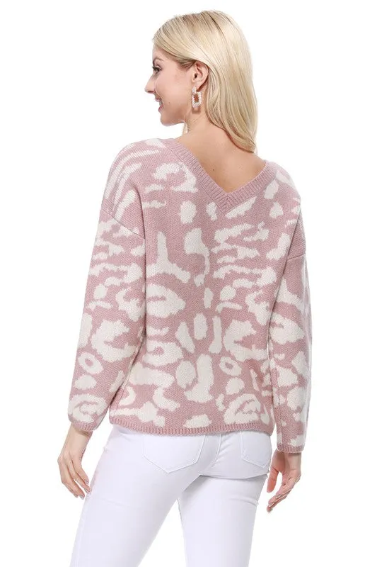 Ashley Leopard Jacquard Sweater