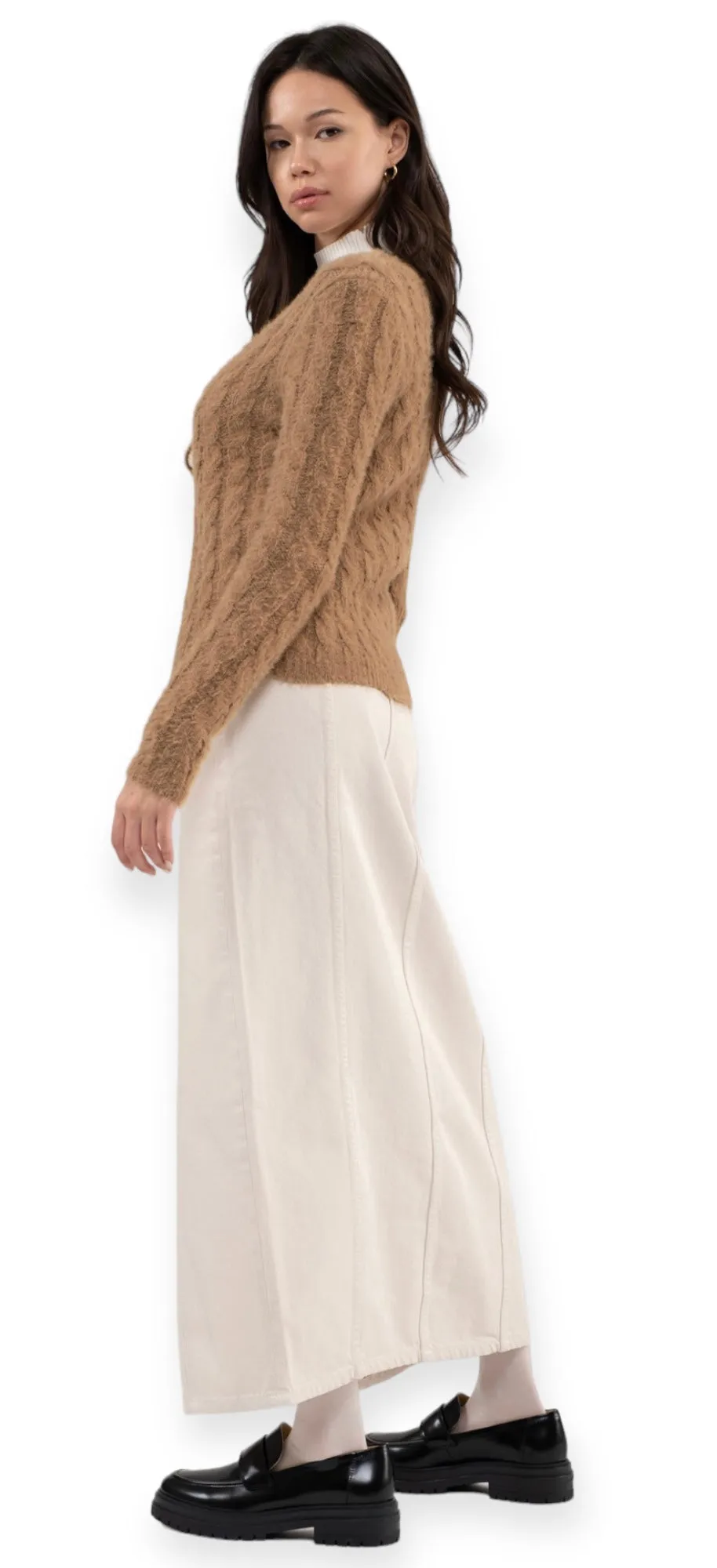 Audrey Tie Front Cozy Cardigan-Brown