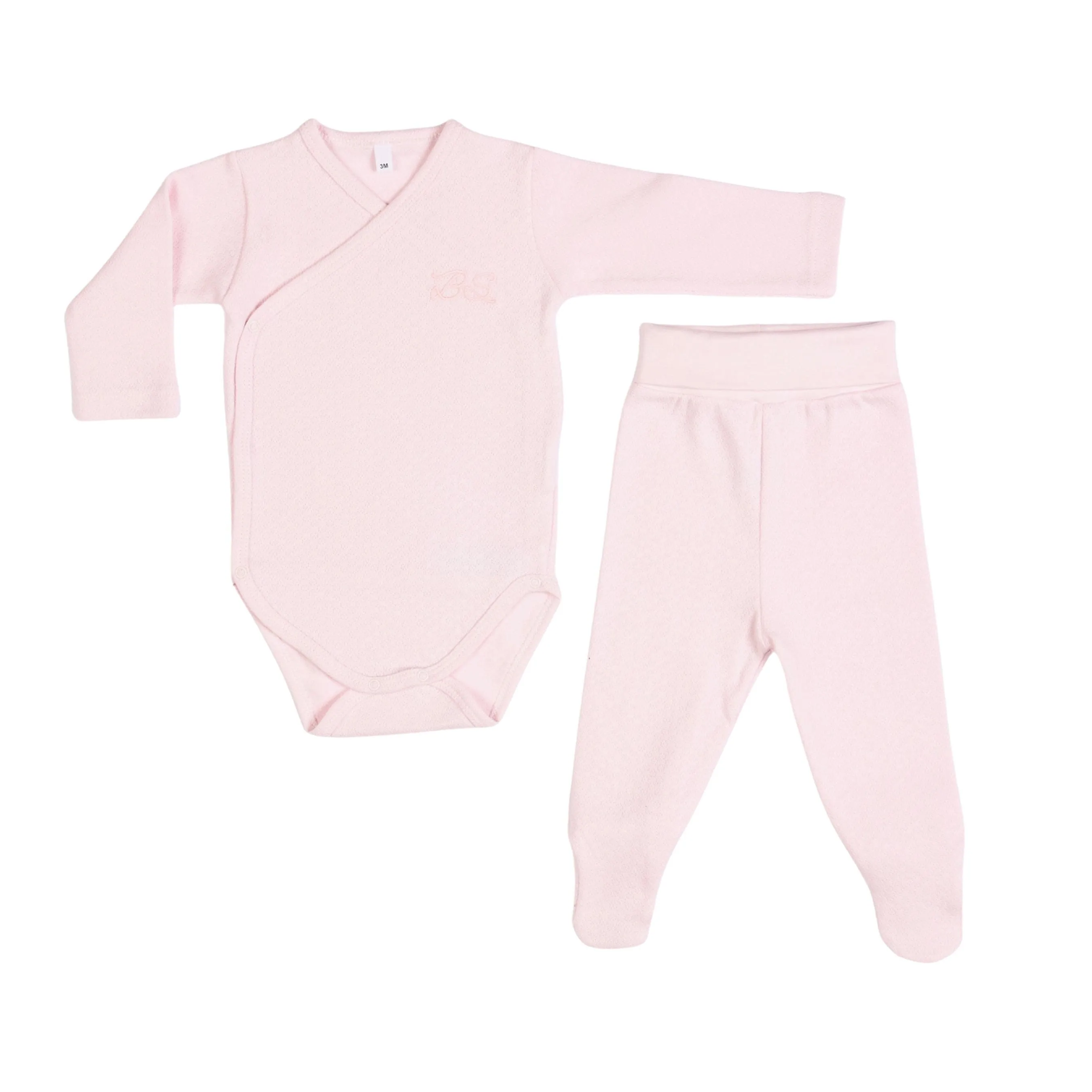 Bebe Sweeny Essentials | Baby Girls Light Pink And Ivory Leggings Set (4)