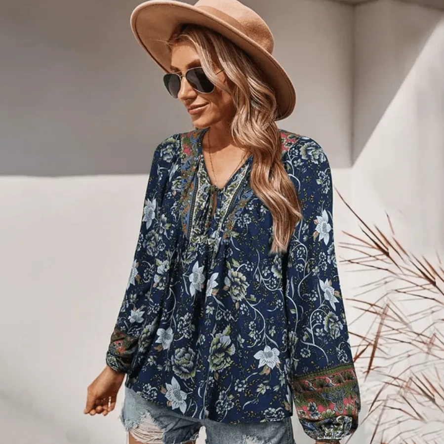 Boho Chic Floral Blouse