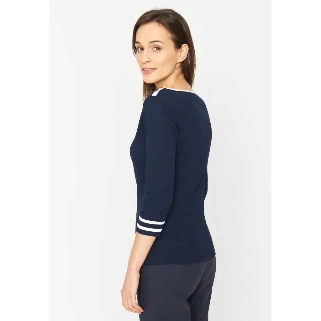 Charlotte Long Sleeve Tee - SR Navy