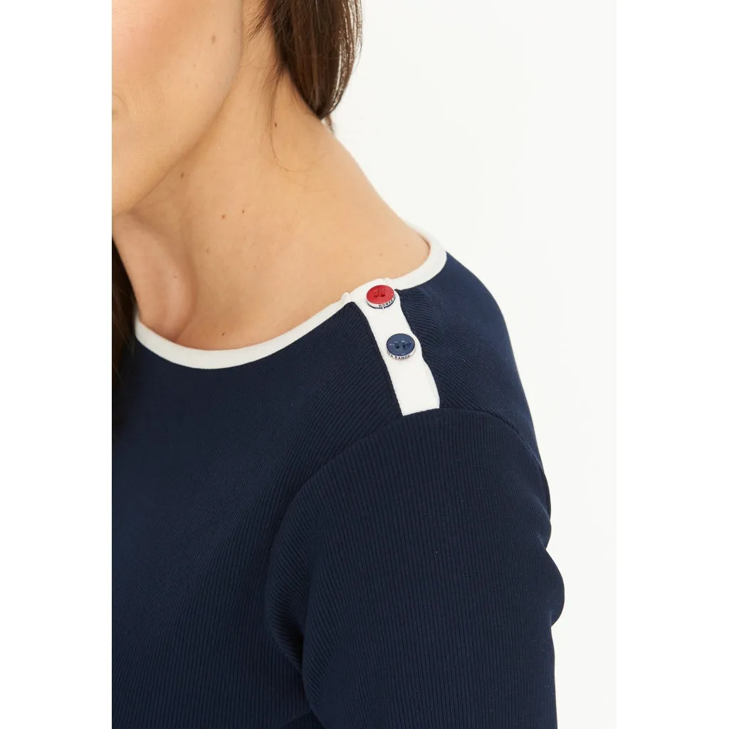 Charlotte Long Sleeve Tee - SR Navy