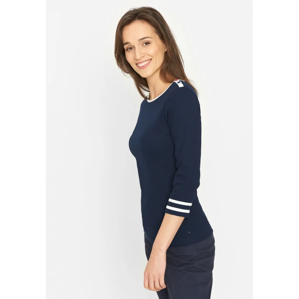 Charlotte Long Sleeve Tee - SR Navy