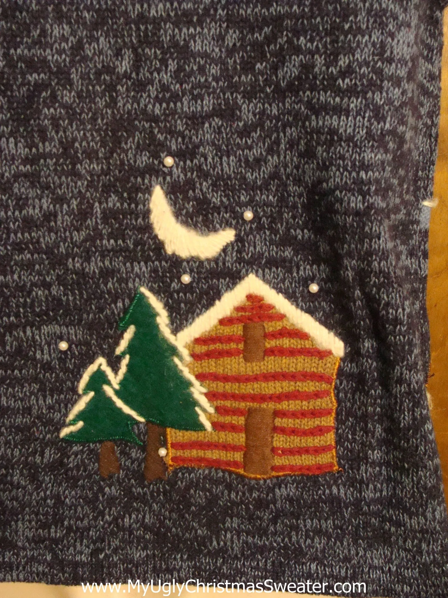 Cozy Log Cabin Tacky Xmas Party Sweater Vest