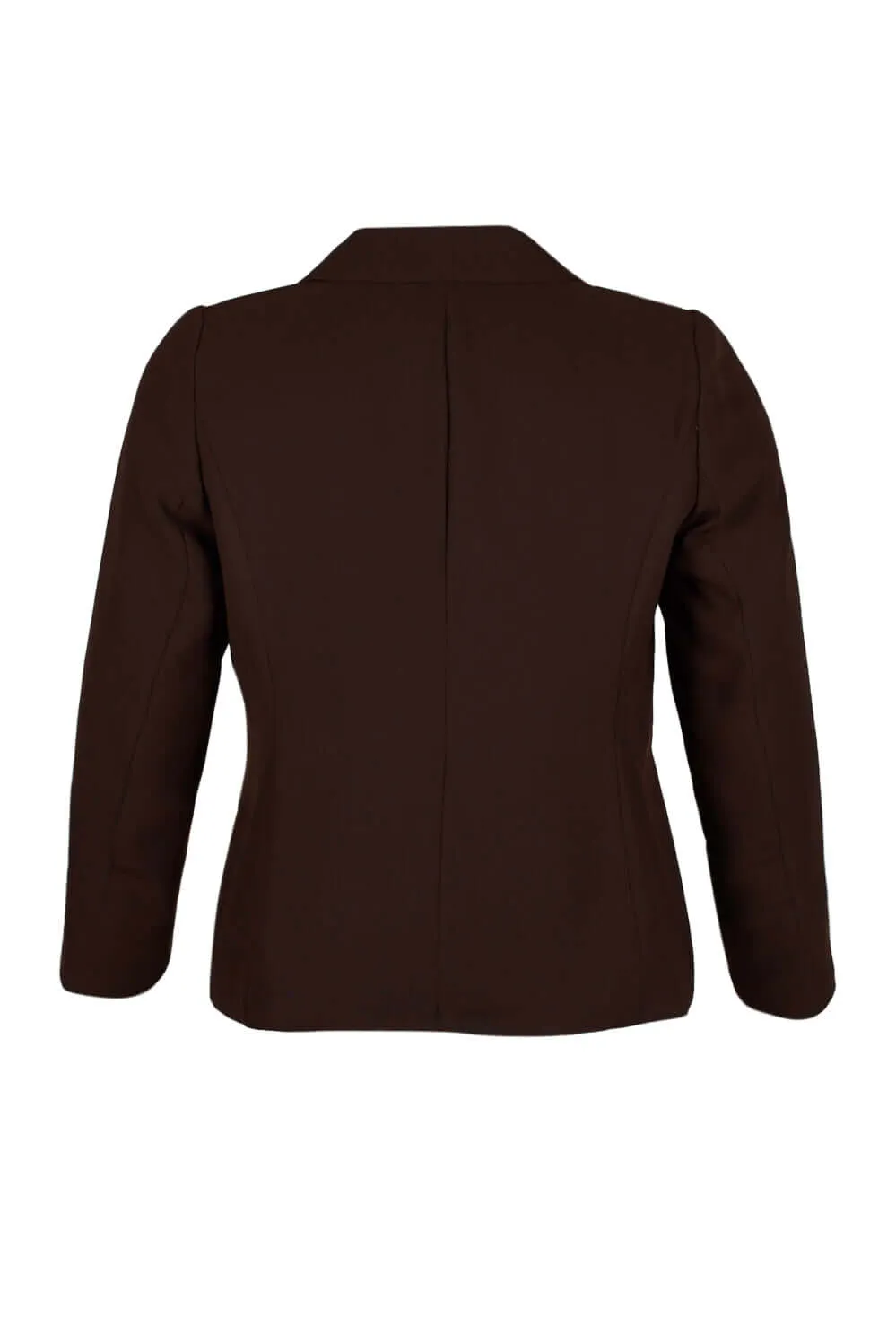 Danillo Notched Collar One Button Long Sleeve  Gabardine Blazer (Plus Size)