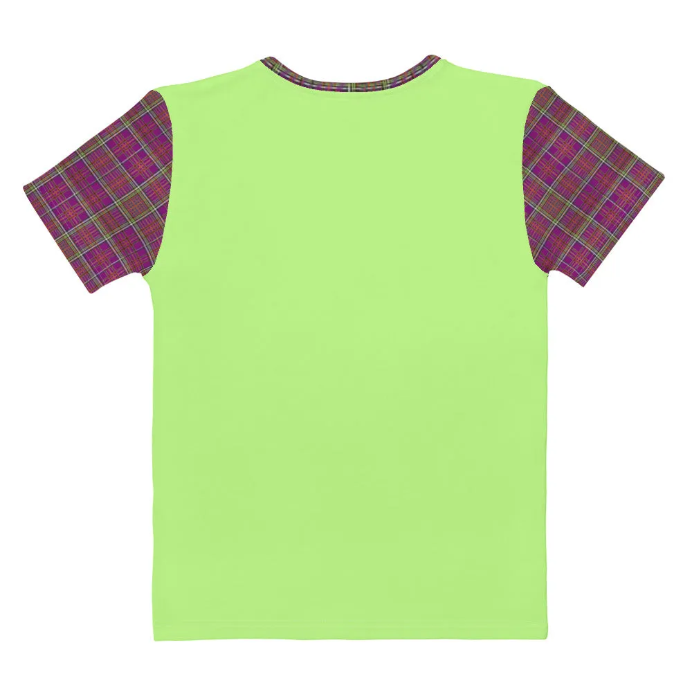 Doggy checkered sleeves Women's T-shirt