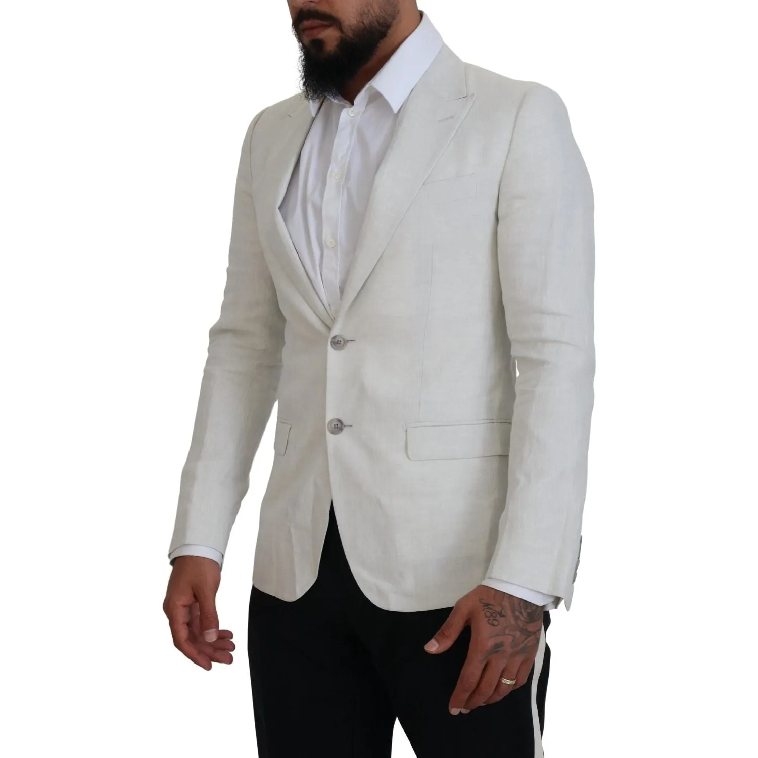 Dolce & Gabbana Elegant White Sicilia Single Breasted Blazer