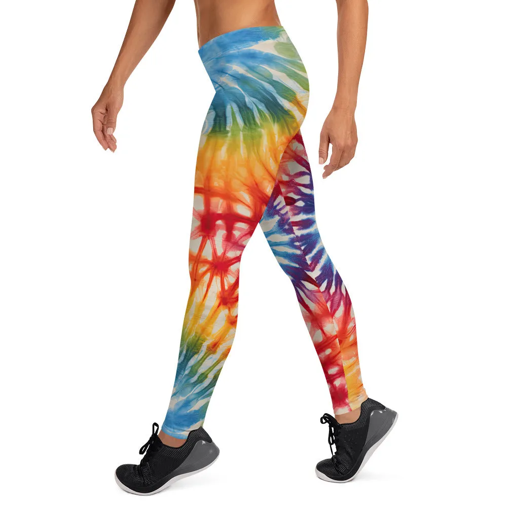 Electric Rainbow Tie Dye Leggings