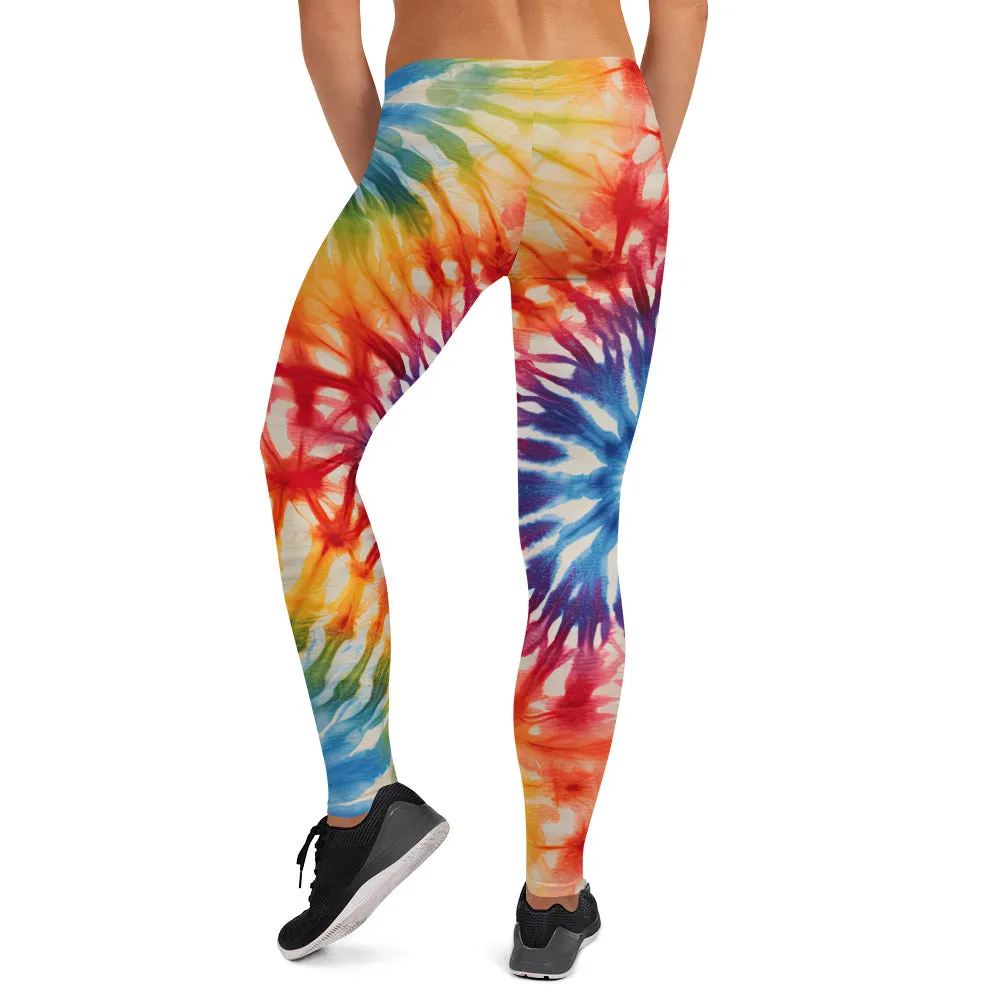 Electric Rainbow Tie Dye Leggings