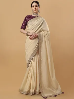 Embellished Sequinned Border Saree