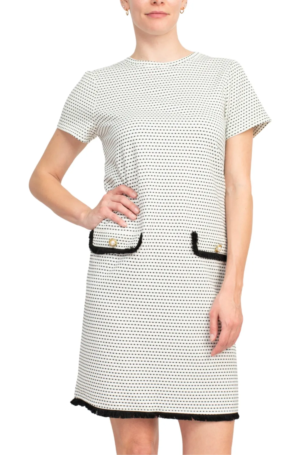 Emma & MIchele Pocket Stretch Crew Neck Shift Dress