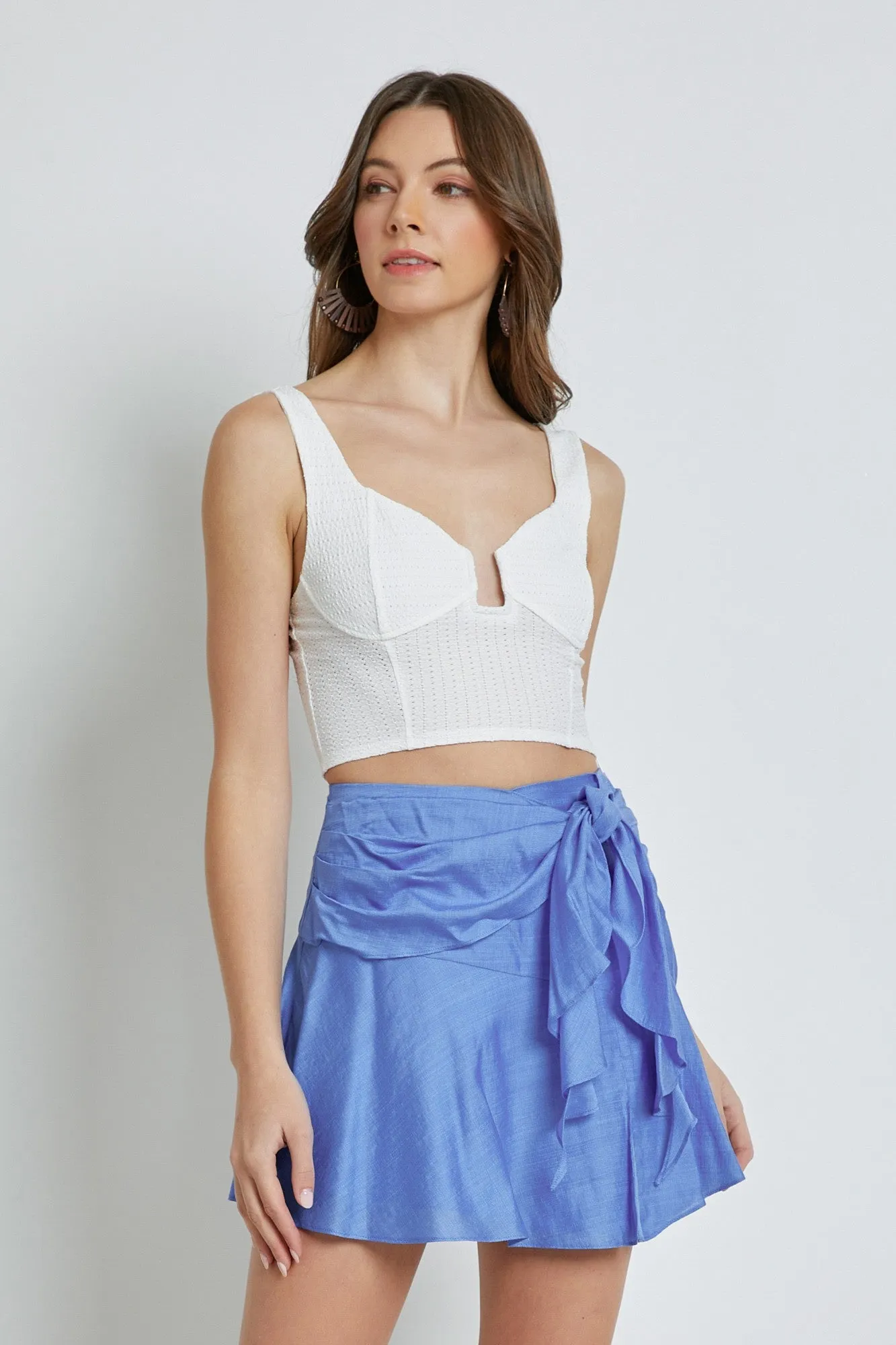 Front Wire Textured Bralette Top