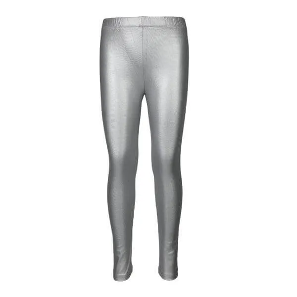 GIRLS SILVER METALLIZED LEGGINGS