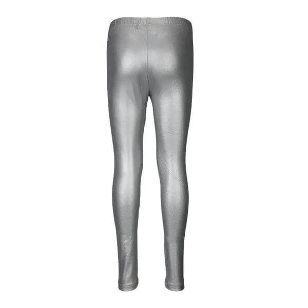 GIRLS SILVER METALLIZED LEGGINGS