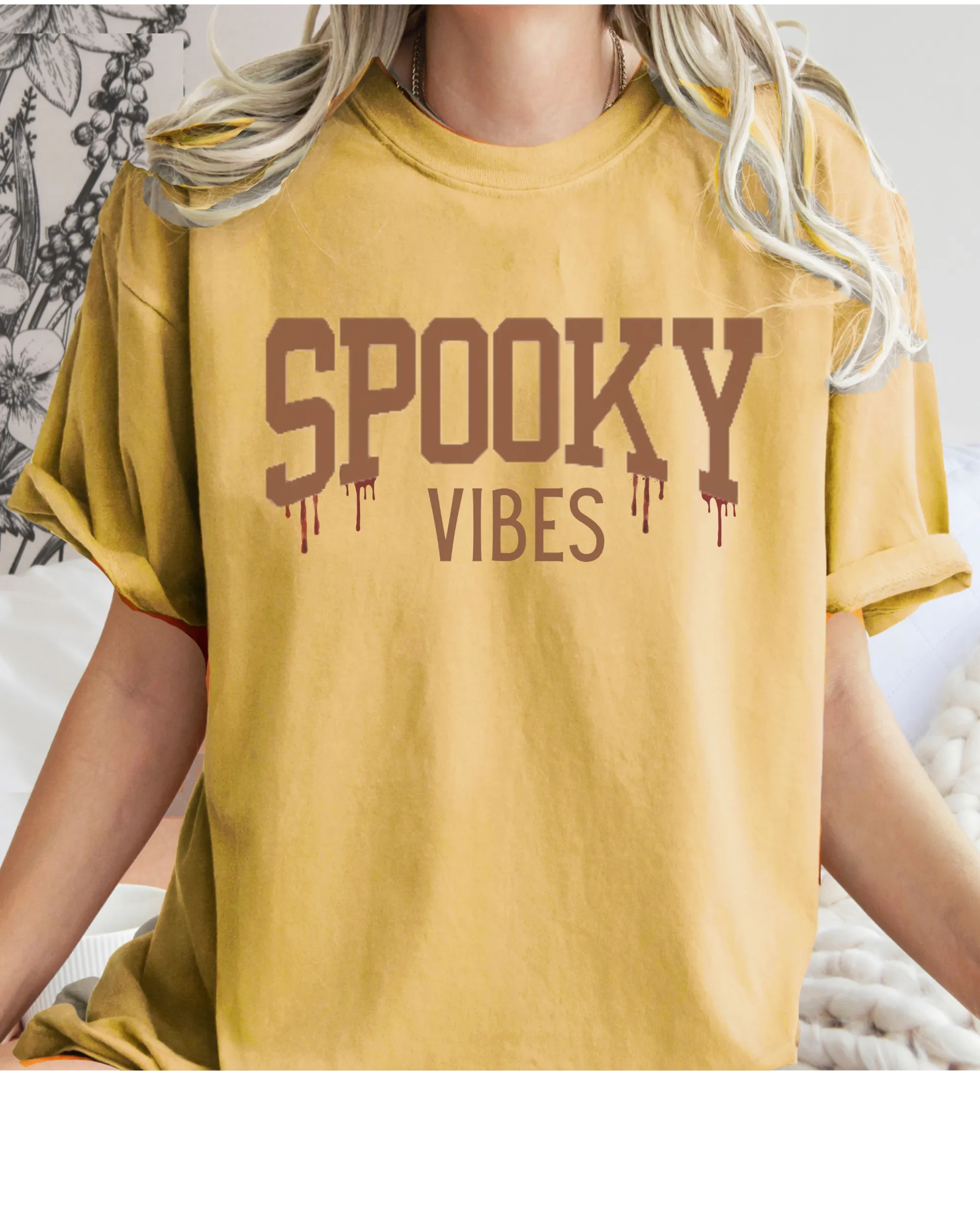 Halloween Spooky Vibes Comfort Colors® T-Shirt Women's Fall Halloween Colors T-Shirt