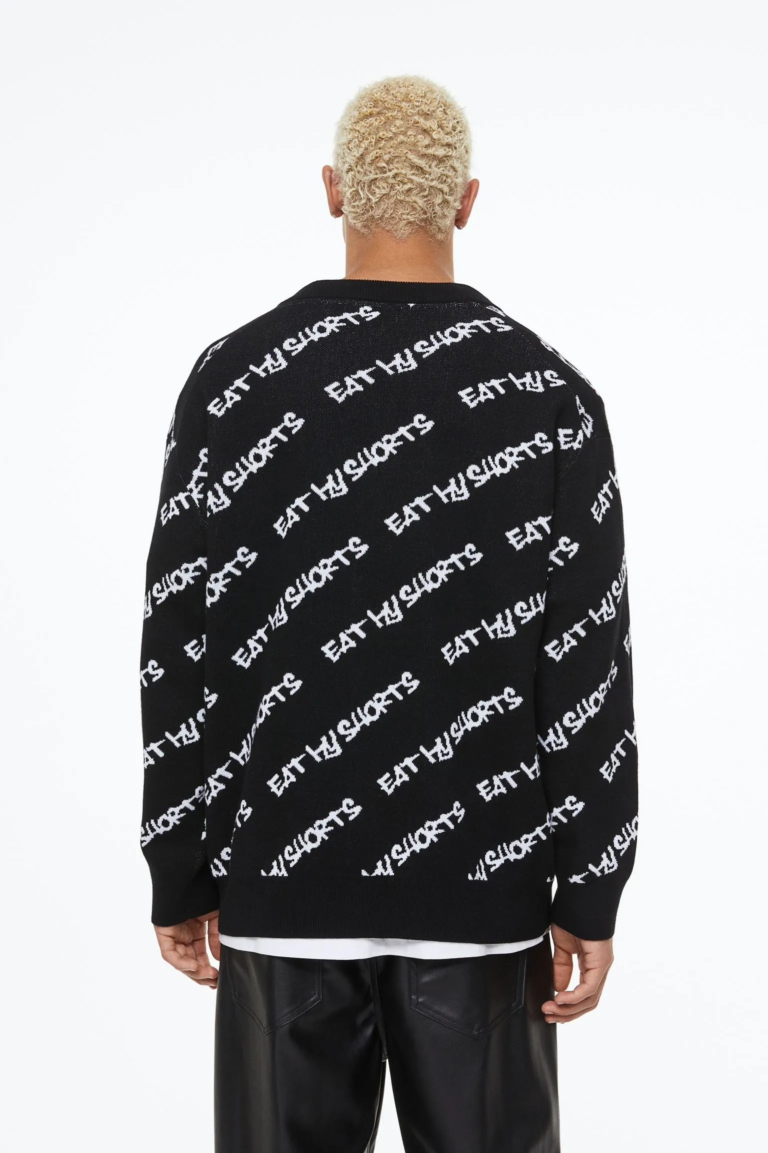 H&M x The Simpsons Oversized Fit Jacquard-knit Cardigan, black