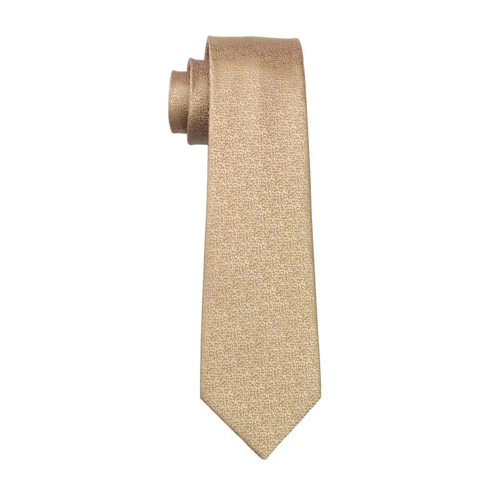 Hi-Tie Champagne Golden Solid Men's Tie Hanky Cufflinks Gift Box Set