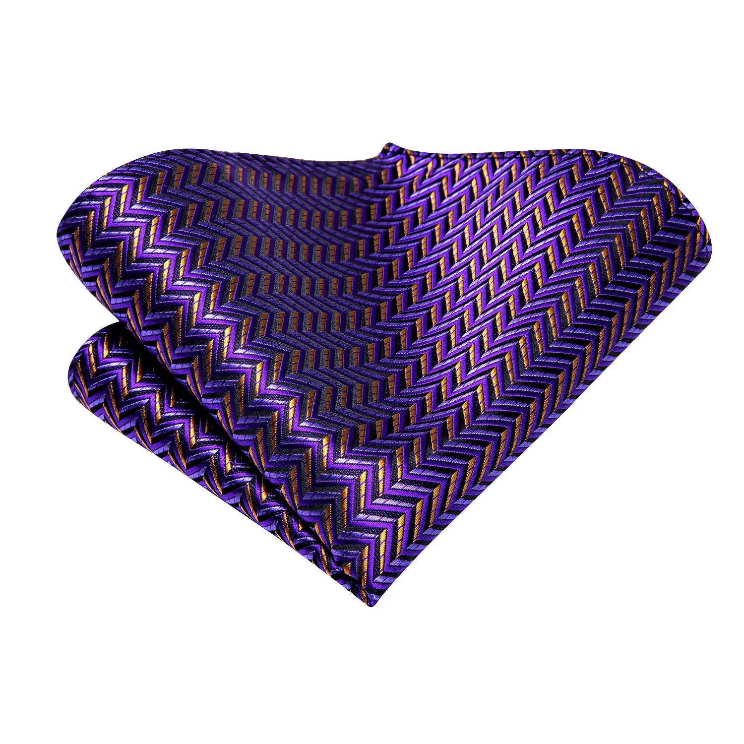 Hi-Tie Men's Tie Purple Moccasin Striped Necktie Set