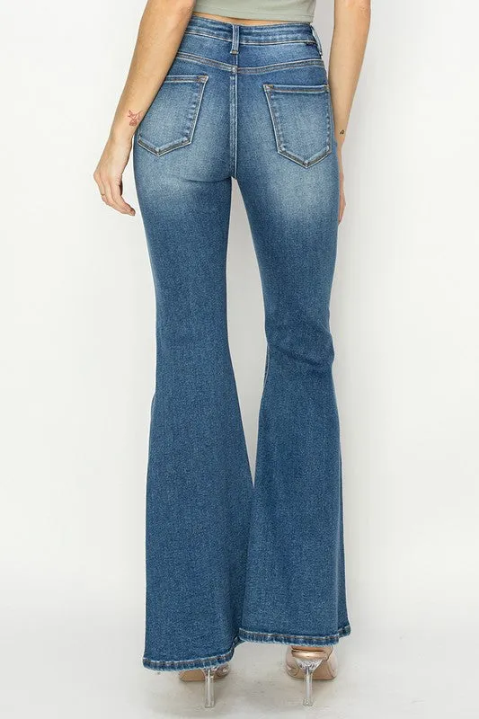 High Rise Flare Front Seam Jeans