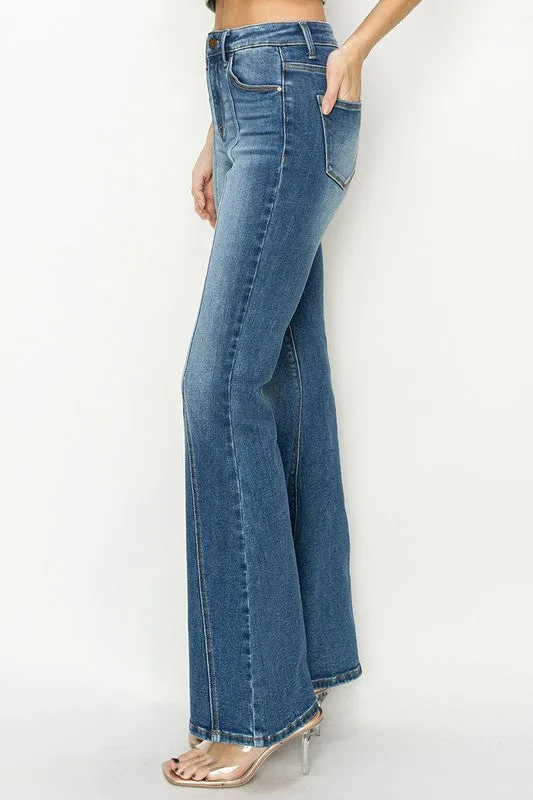 High Rise Flare Front Seam Jeans