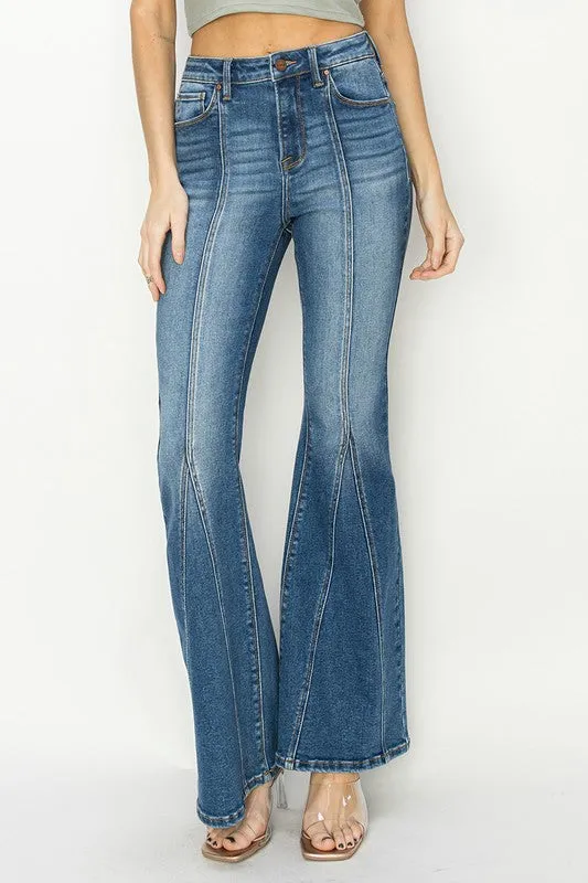 High Rise Flare Front Seam Jeans