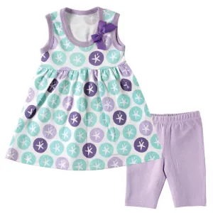 Hudson Baby Dress and Cropped Leggings, Sand Dollar