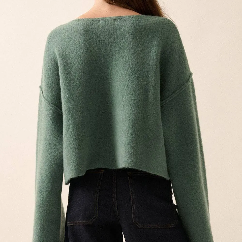 Joelle Solid Contrasting Bow Knit Sweater