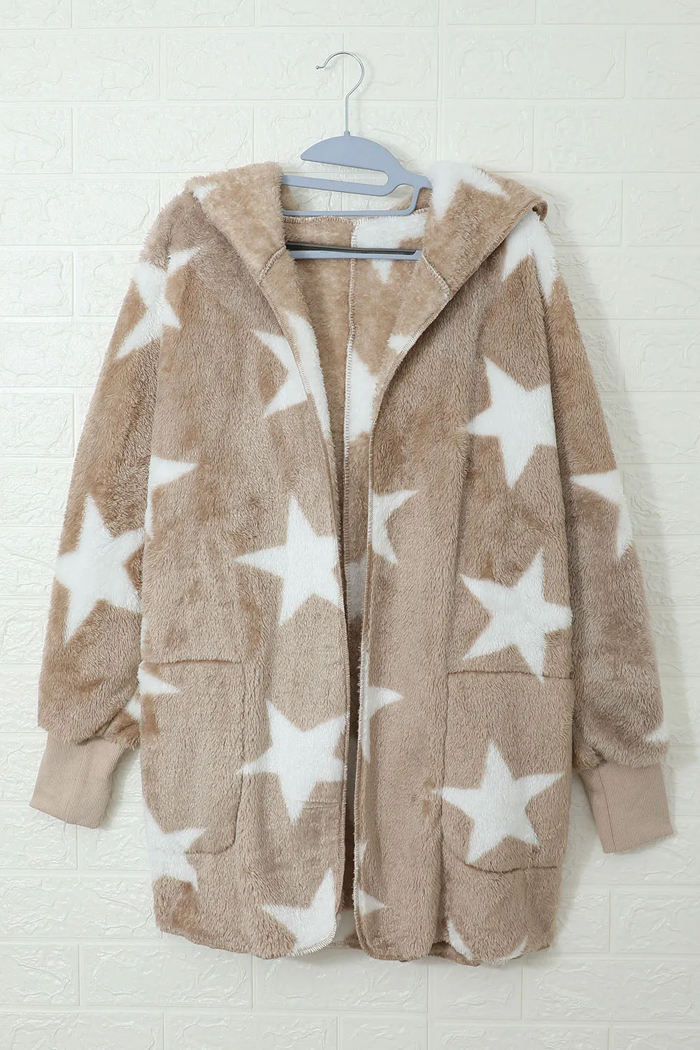 Lapel Collar Scatter Star Fuzzy Coat