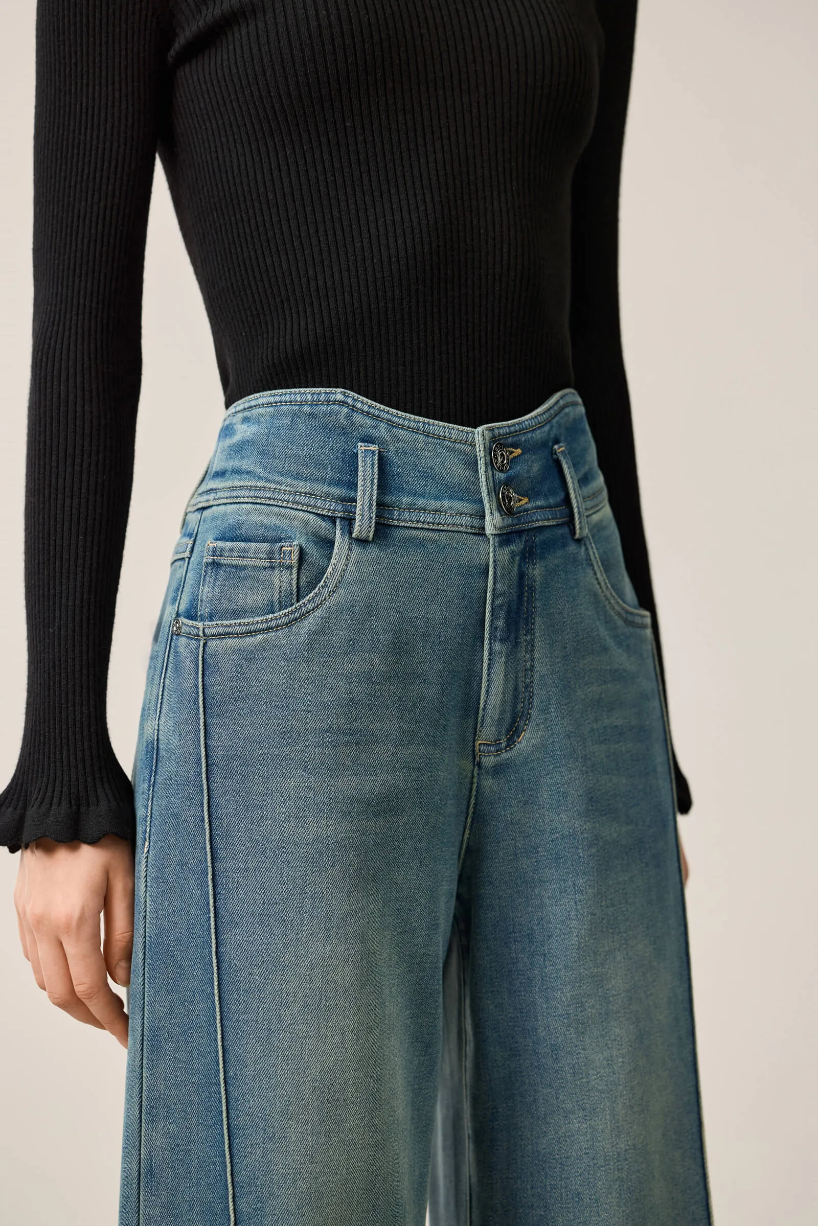 LILY Stylish High-Waist Wide-Leg Jeans