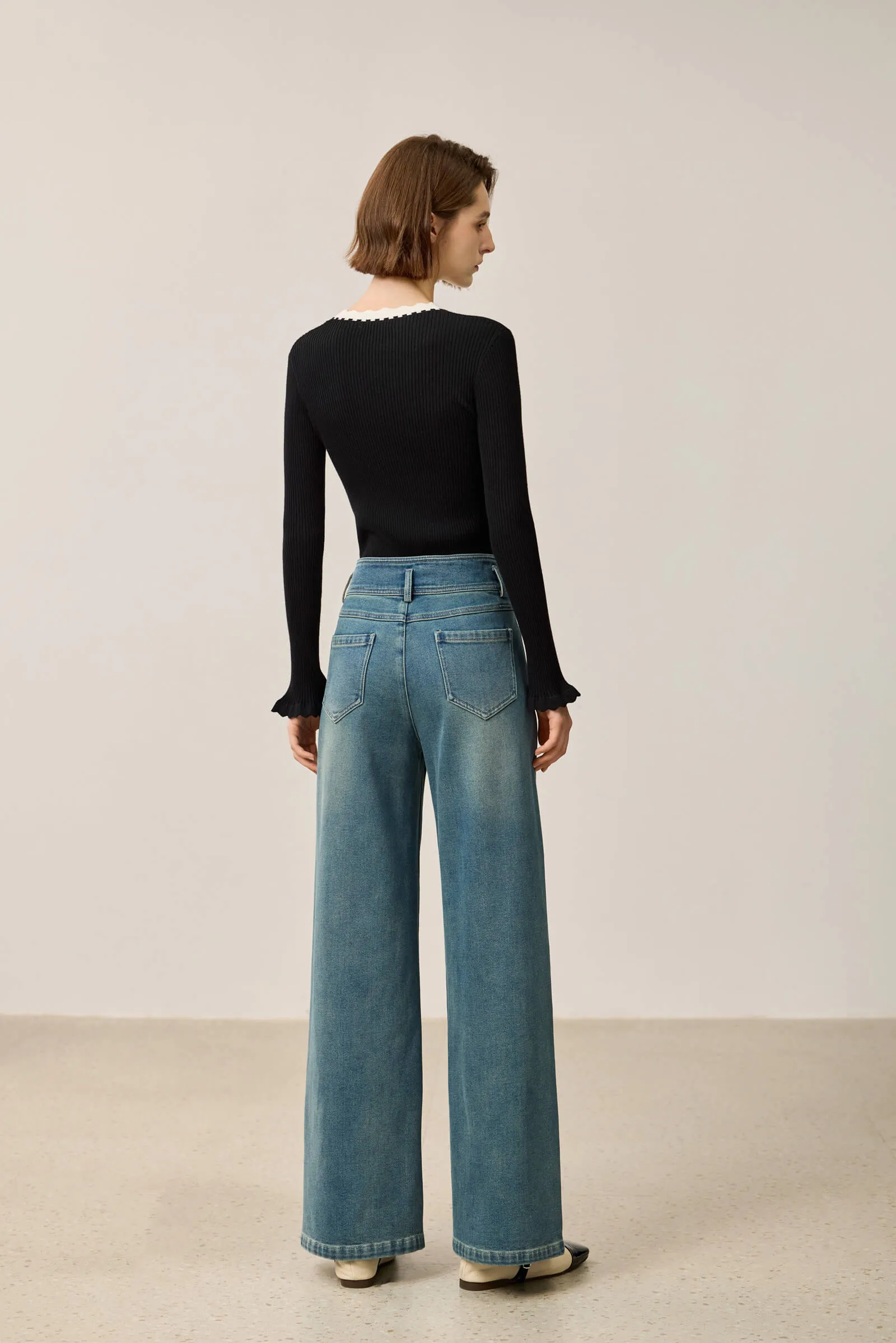 LILY Stylish High-Waist Wide-Leg Jeans