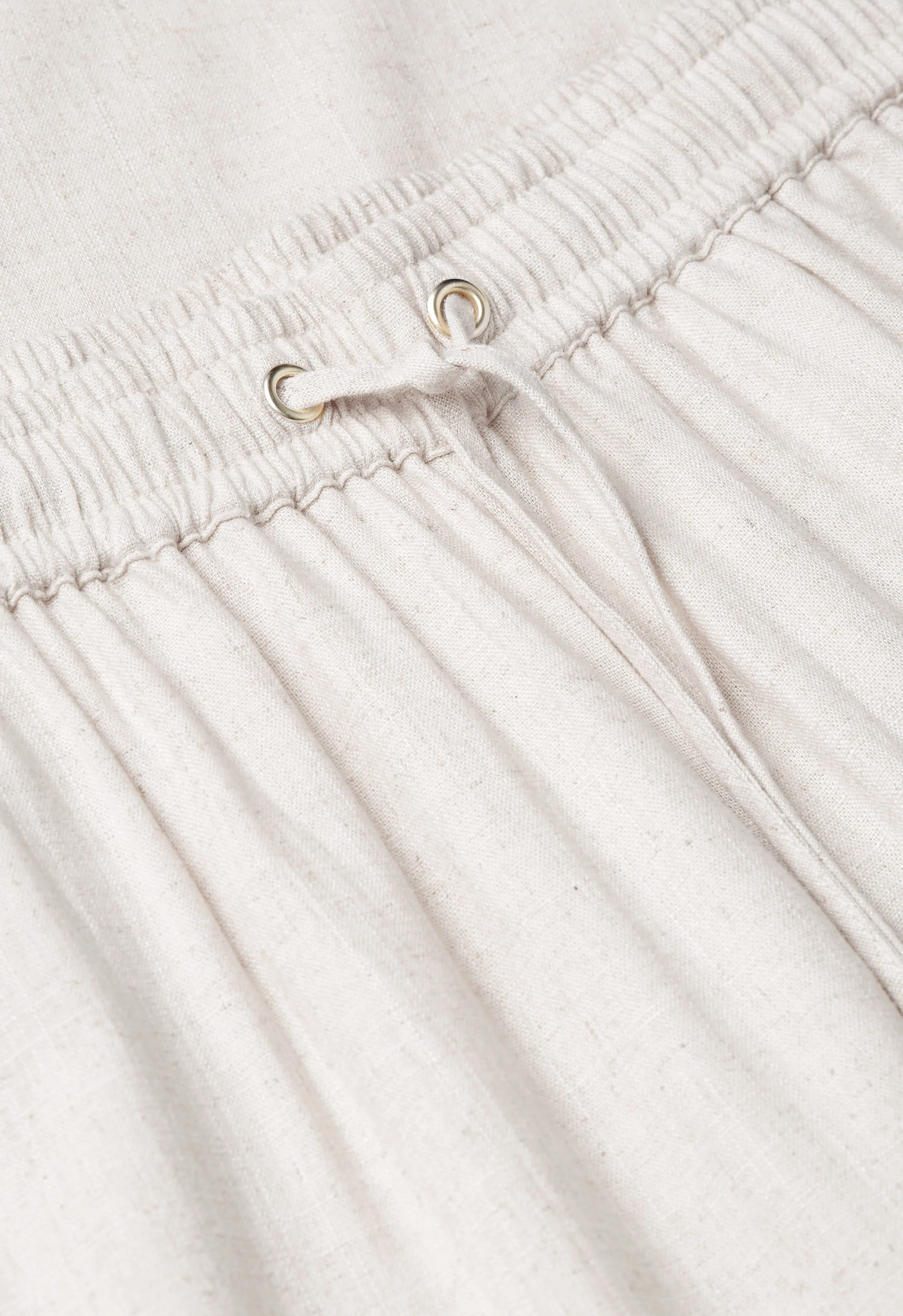 Linen Loose Pants | Beige Melange