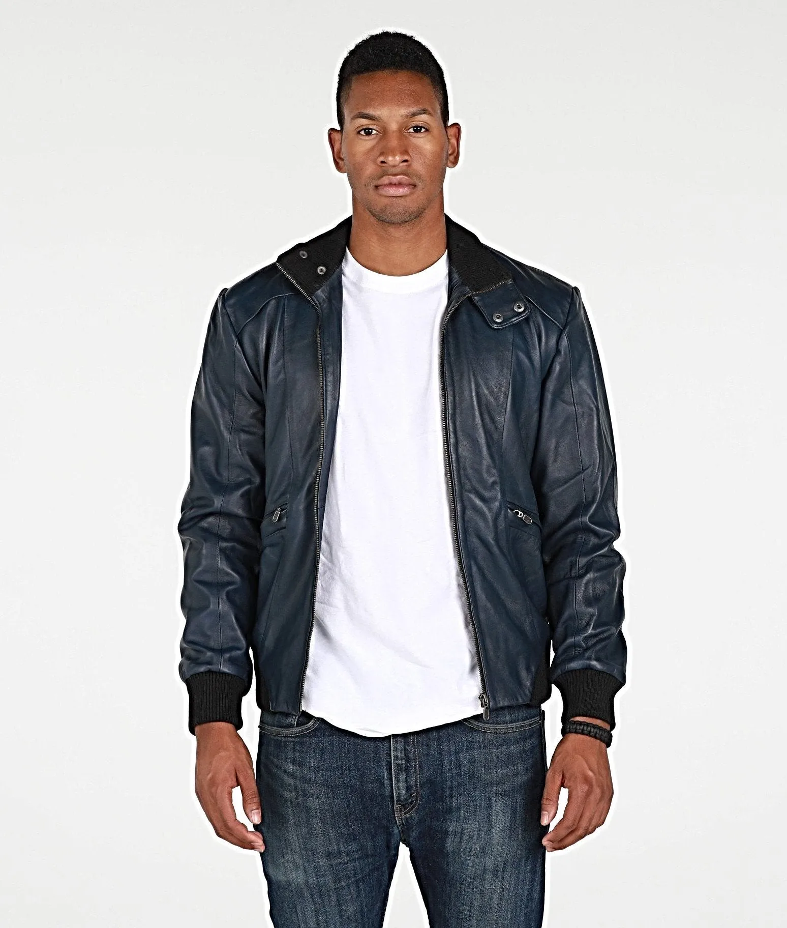 Mens Calypso Bomber Leather Jacket