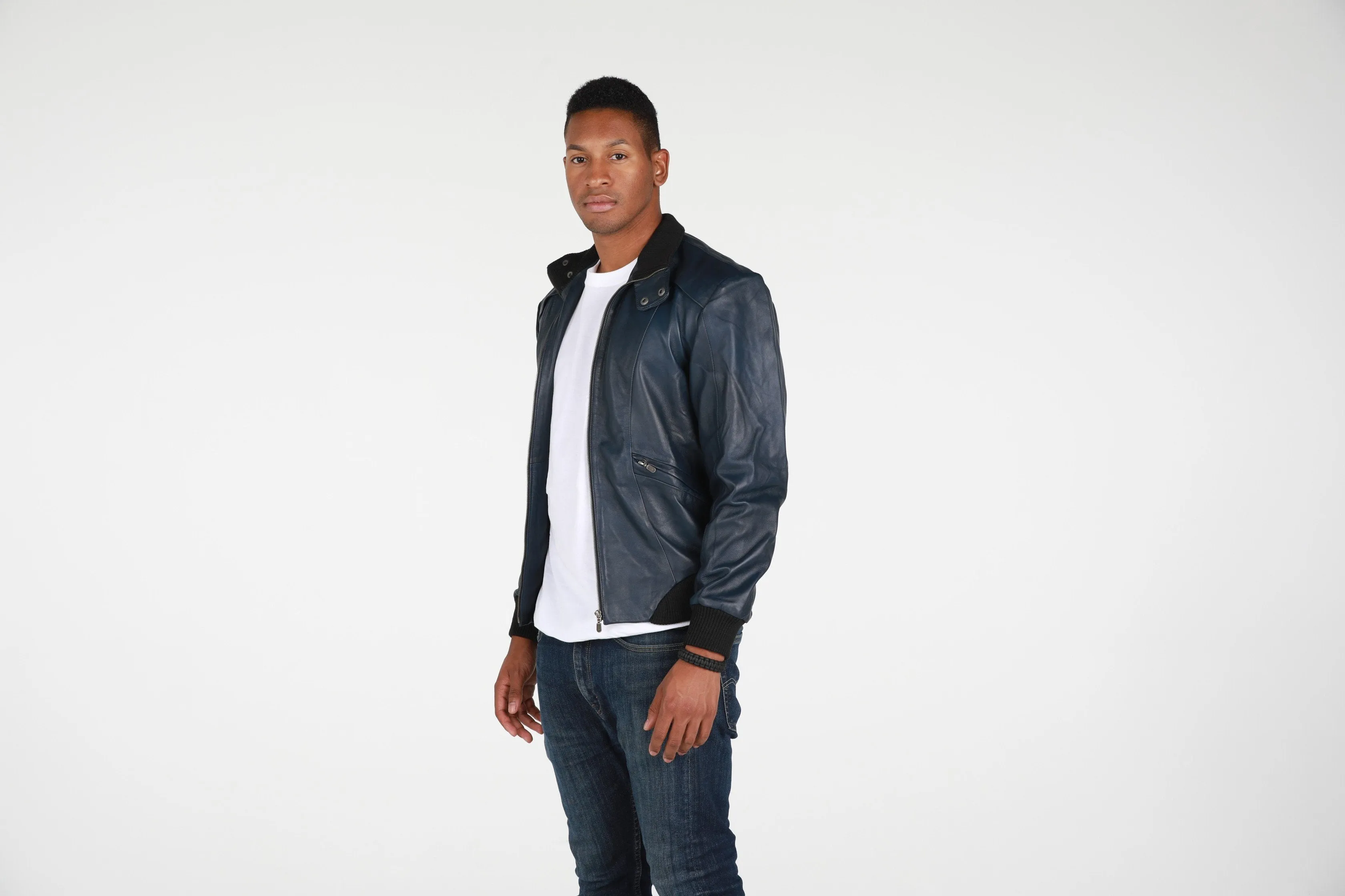 Mens Calypso Bomber Leather Jacket