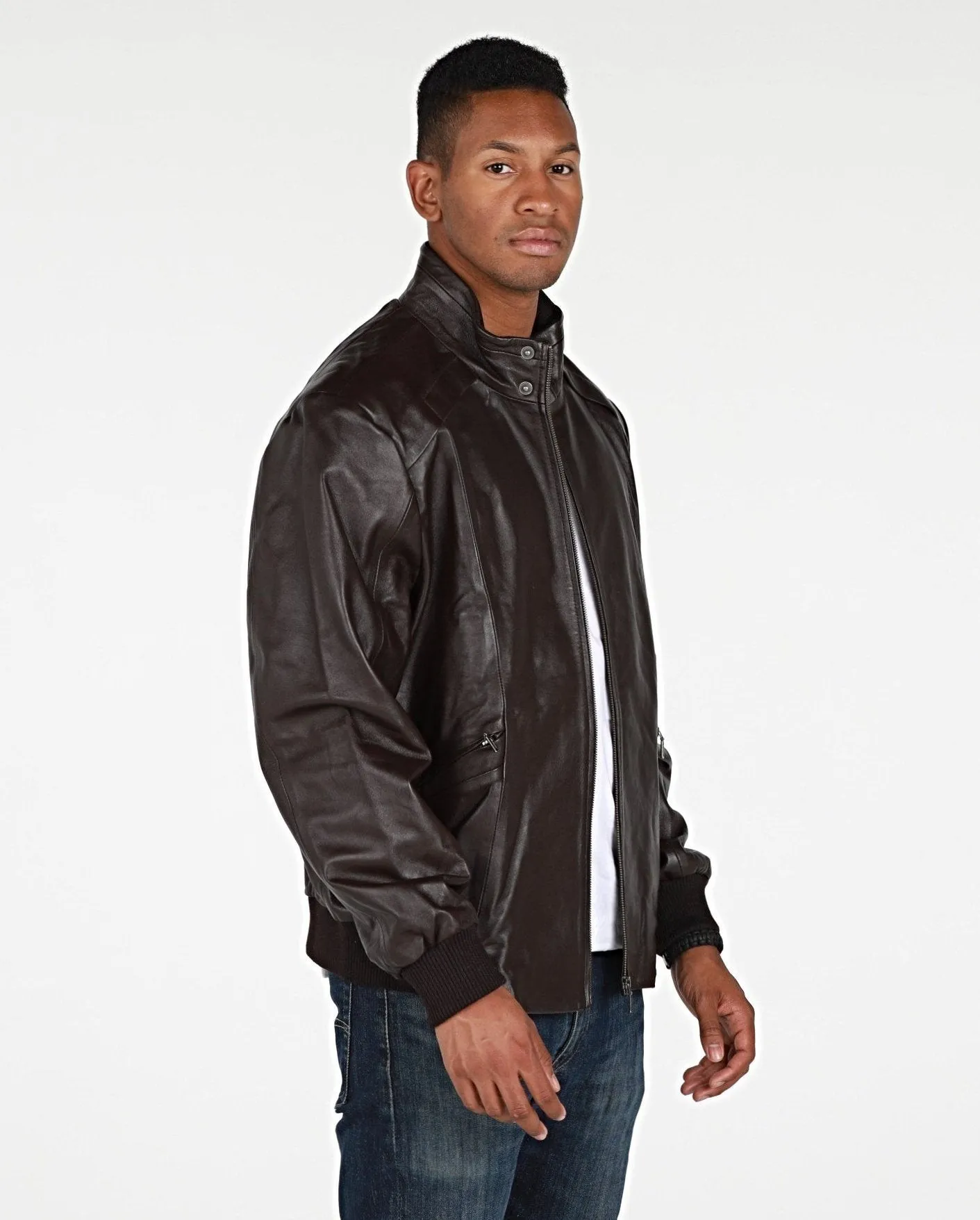 Mens Calypso Bomber Leather Jacket