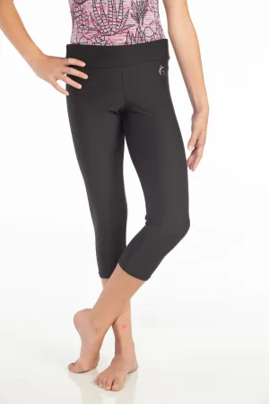 Mid-Calf Leggings in Off-Black