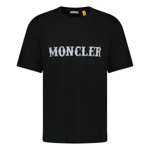 MONCLER WRITING LOGO T-SHIRT BLACK