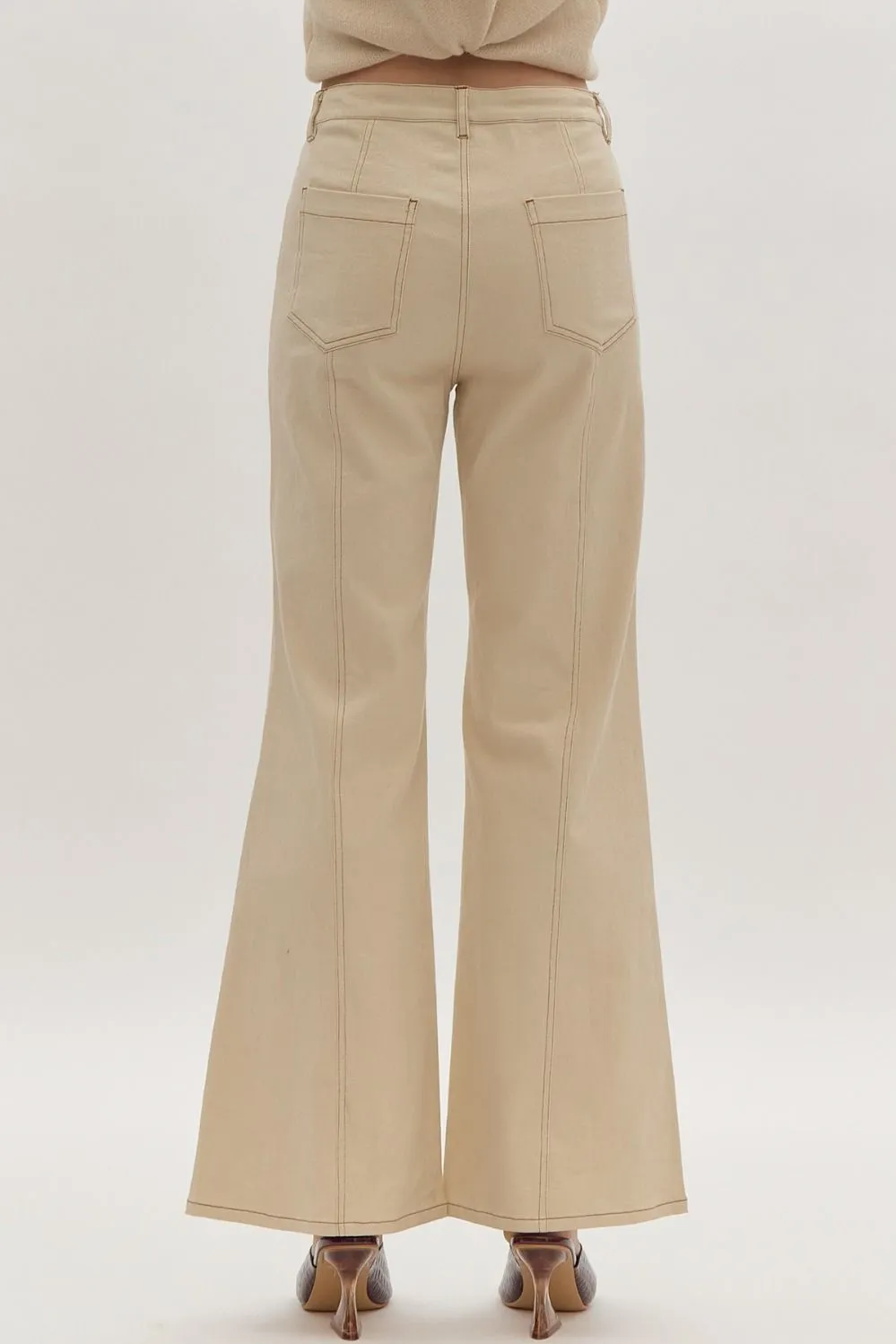 Retro Nude Wide Leg Pants