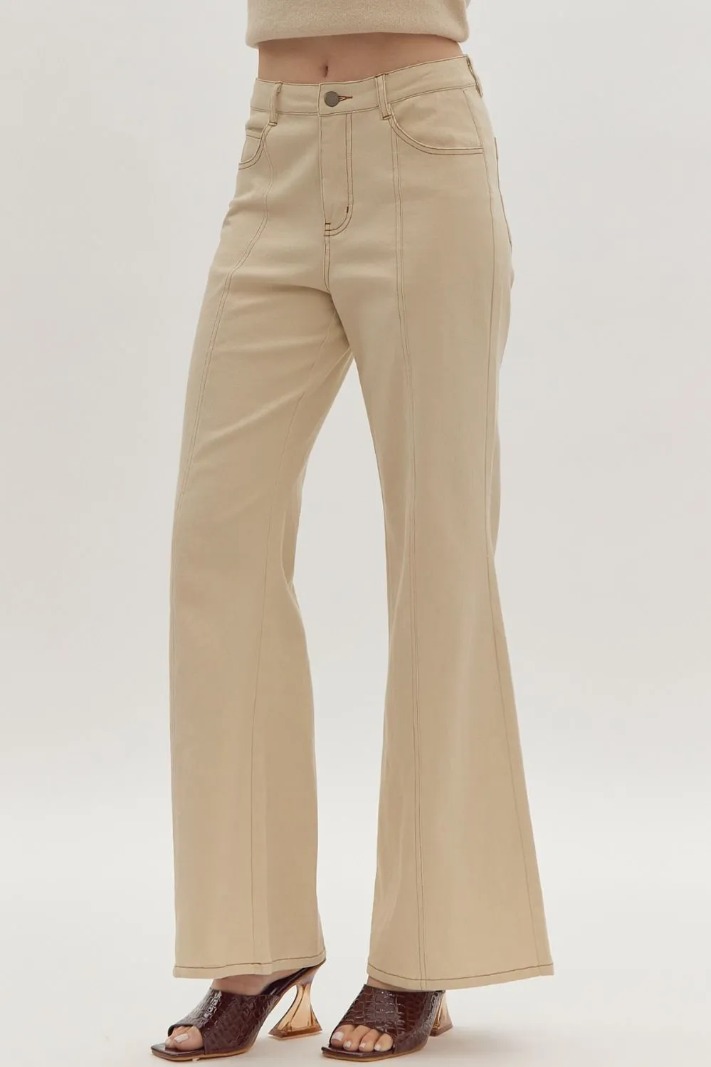 Retro Nude Wide Leg Pants