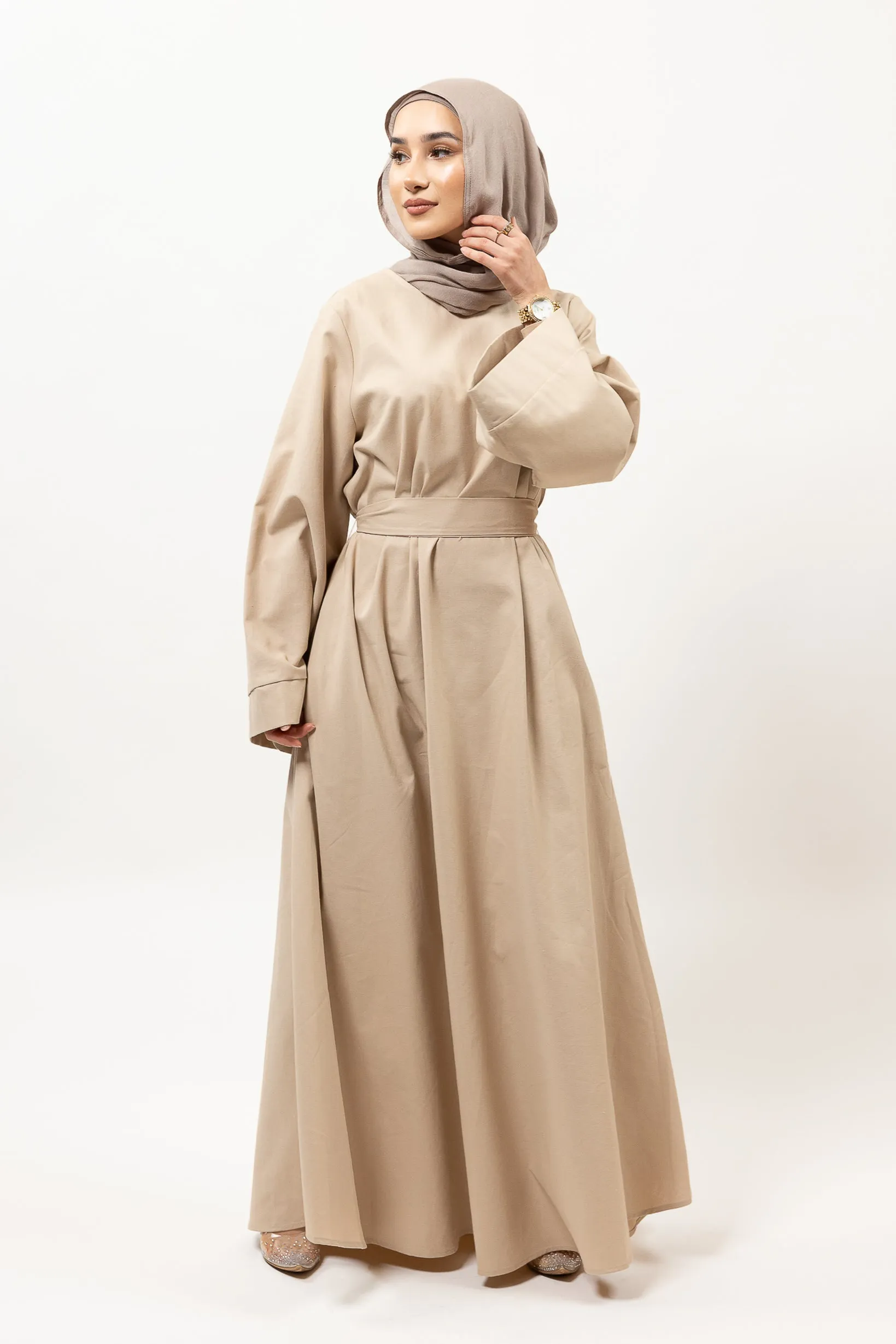 Salma Open Sleeve Linen Dress