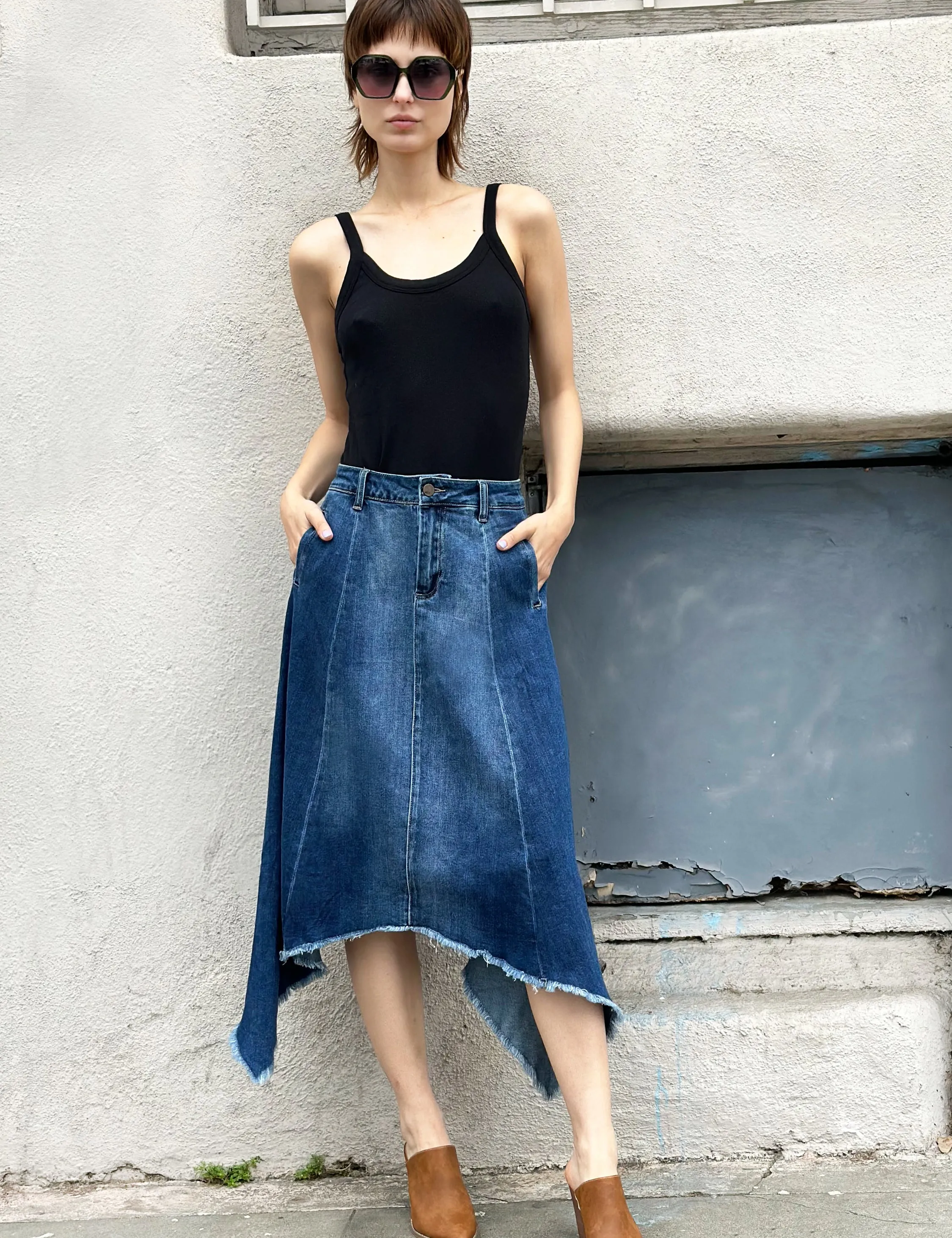 Shark Bite Denim Skirt