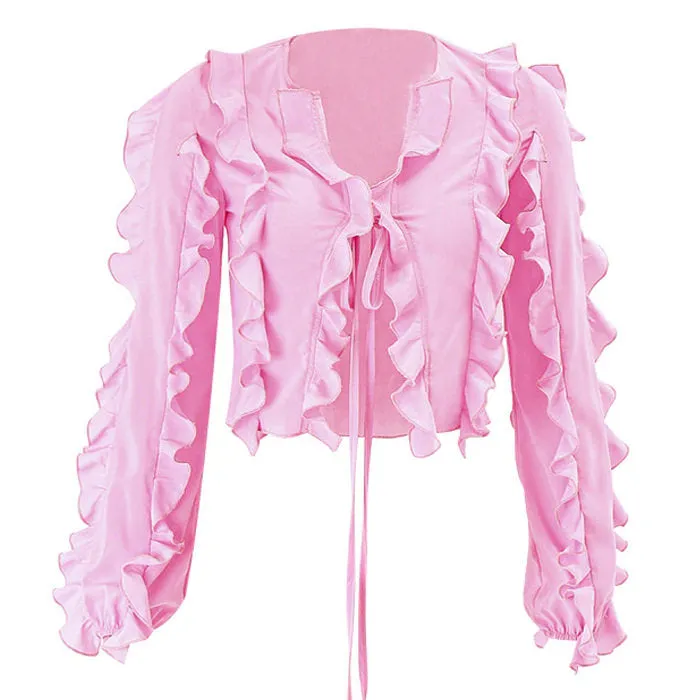 Soft Girl Ruffle Cardigan