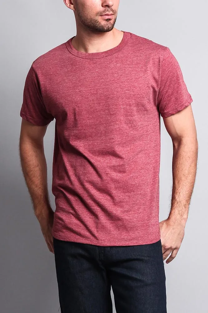 Solid Color Long Length Curved Hem T-Shirt