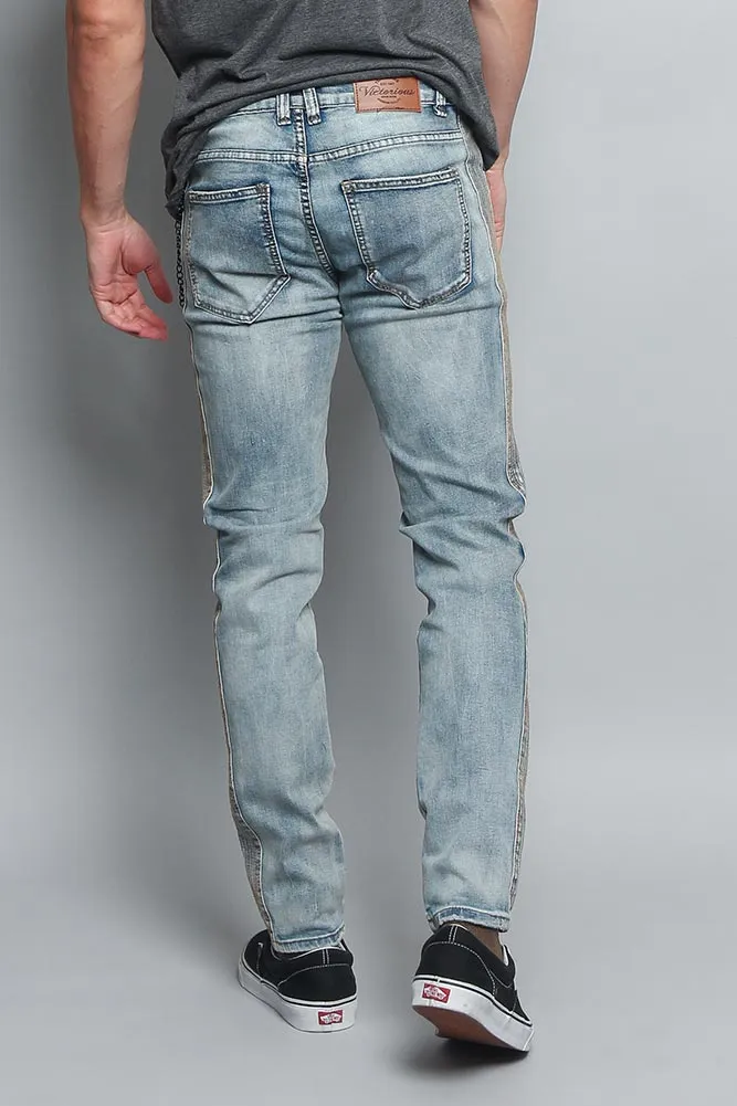 Stone Washed Track Jeans