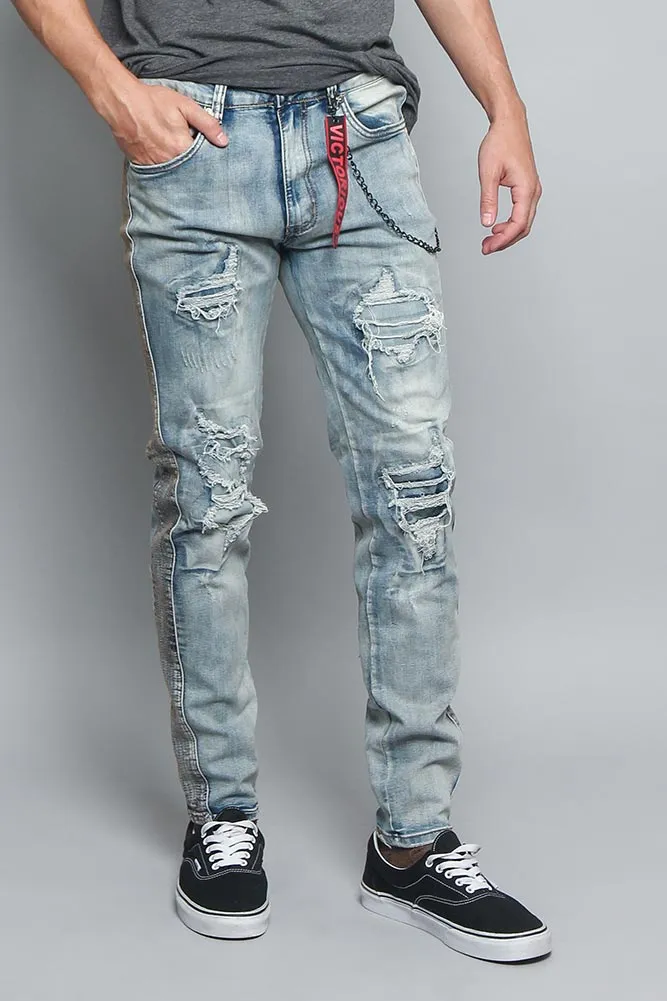 Stone Washed Track Jeans