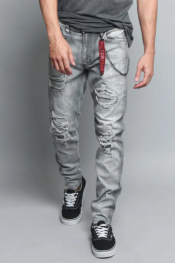 Stone Washed Track Jeans