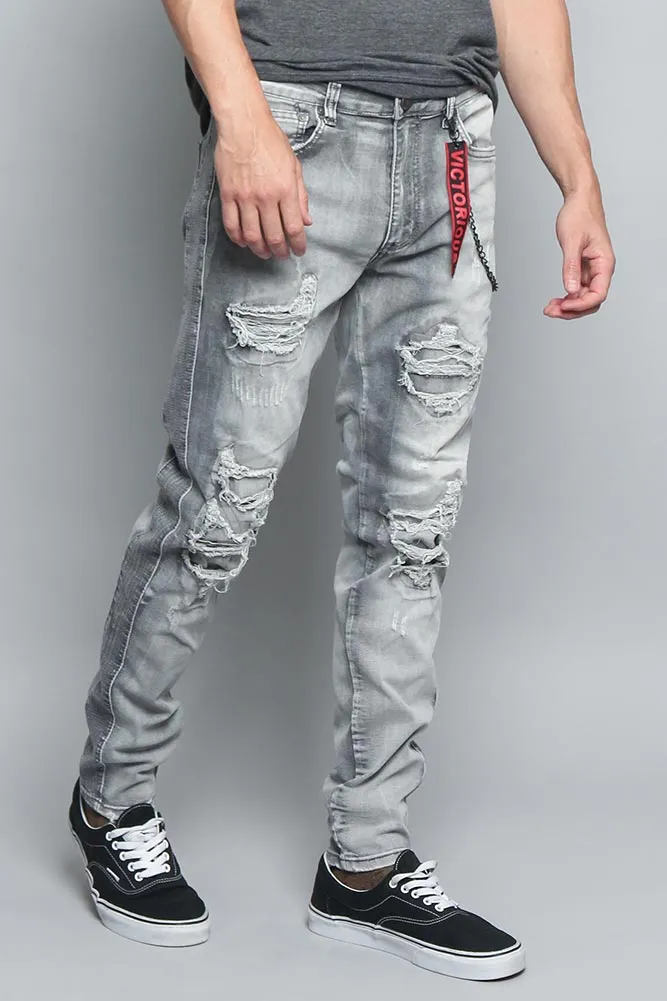 Stone Washed Track Jeans