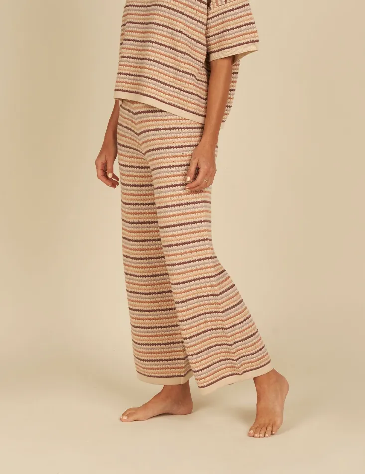 The Knit Wide Leg Pant by Rylee   Cru - Honeycomb